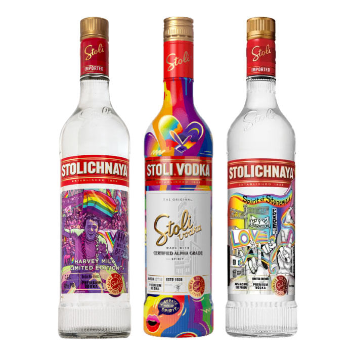 Pack Vodka Stoli Harvey Milk+Edición Especial+LGTB 750cc