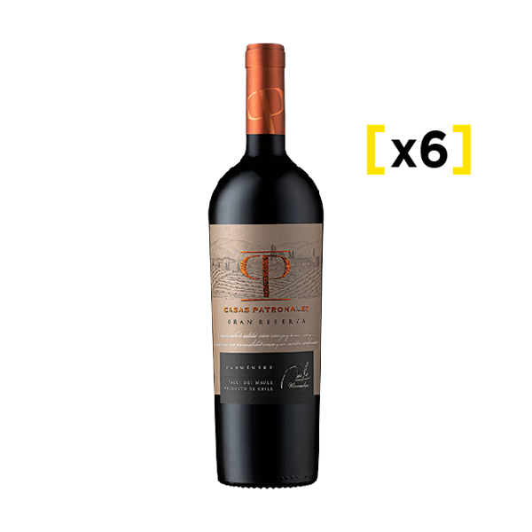 6x Vino Casas Patronales Gran Reserva Carmenere 750cc