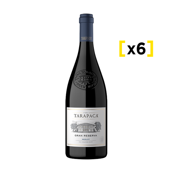 Vino Tarapaca Gran Reserva Merlot Botella 750cc x6