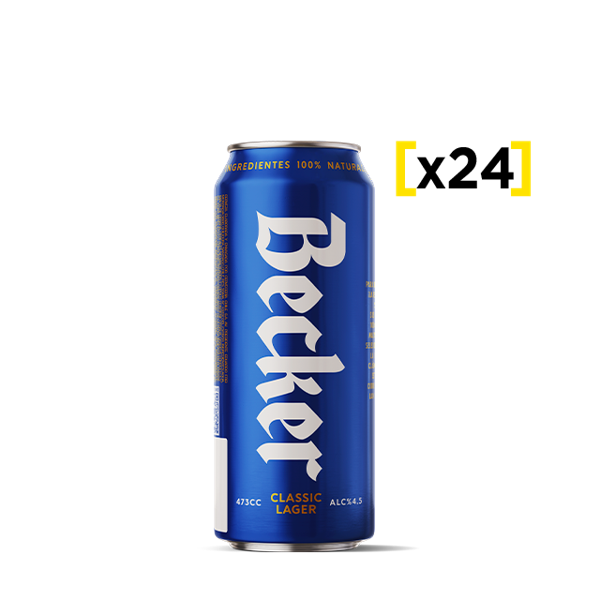Cerveza Becker lata 473 CC x24