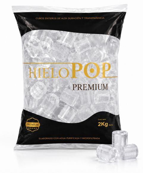 Hielo Premium Pop Bolsa 2 kg.