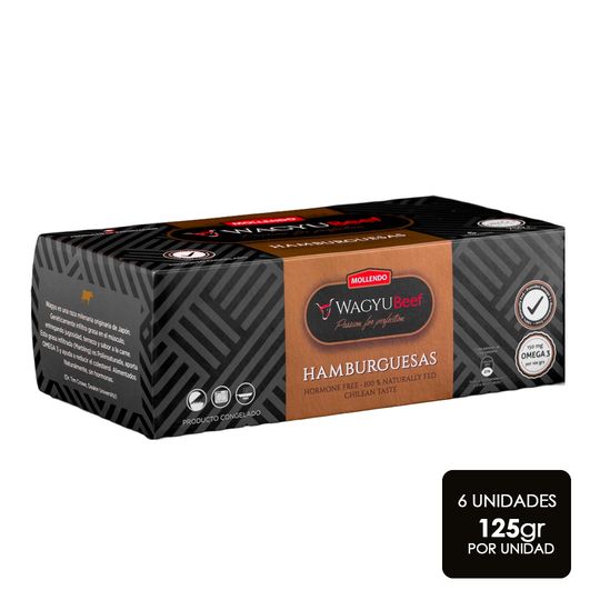KIT Hamburguesa Wagyu Mollendo 6 Uni (125 grs c/u)